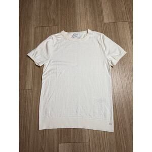 Sunday Best Aritzia White Cotton Cashmere Short Sleeve Crewneck Sweater M